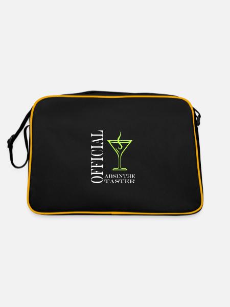 Offizielle Absinth-Verkostung - Retro Tasche - Schwarz/Gold - Hinten