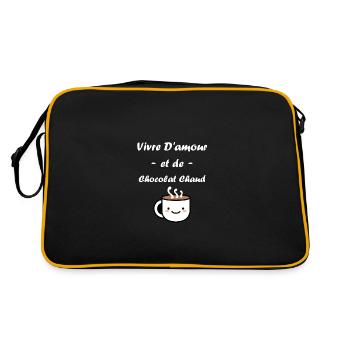 Humour petit chocolat chaud - Sac Retro - noir/or - Dos