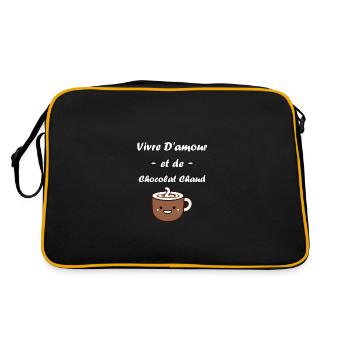 Humour petit chocolat chaud - Sac Retro - noir/or - Dos