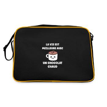 Humour petit chocolat chaud - Sac Retro - noir/or - Dos