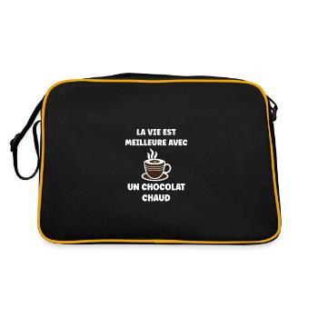 Humour petit chocolat chaud - Sac Retro - noir/or - Dos