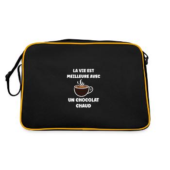 Humour petit chocolat chaud - Sac Retro - noir/or - Dos