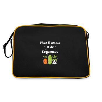 Légumes Humour je suis vegan - Sac Retro - noir/or - Dos