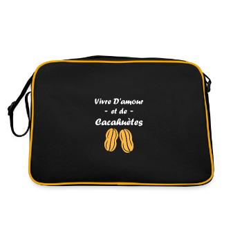 Cacahuètes Humour petite cacahuète - Sac Retro - noir/or - Dos