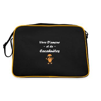 Cacahuètes Humour petite cacahuète - Sac Retro - noir/or - Dos