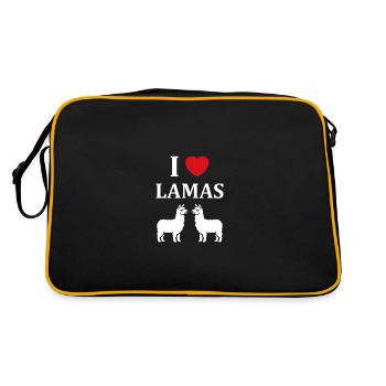Humour mignon petit lama - Sac Retro - noir/or - Dos