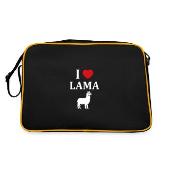 Humour mignon petit lama - Sac Retro - noir/or - Dos