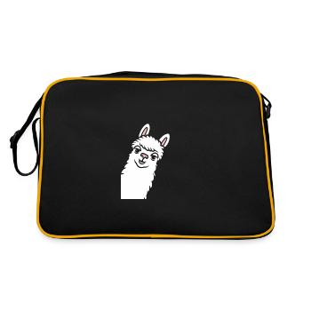 Humour mignon petit lama - Sac Retro - noir/or - Dos