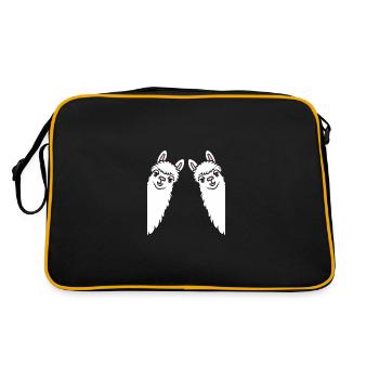 Humour mignon petit lama - Sac Retro - noir/or - Dos