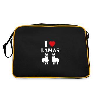 Humour mignon petit lama - Sac Retro - noir/or - Dos
