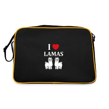 Humour mignon petit lama - Sac Retro - noir/or - Dos