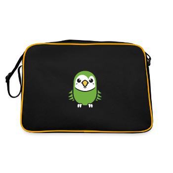 Cute little parakeet - Retro Bag - black/gold - Back