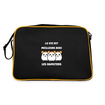 Mignon Humour petit hamster - Sac Retro - noir/or - Dos