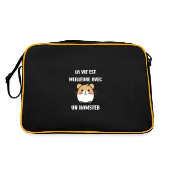 Mignon Humour petit hamster - Sac Retro - noir/or - Dos