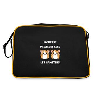 Mignon Humour petit hamster - Sac Retro - noir/or - Dos
