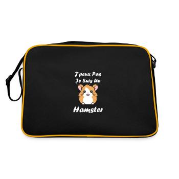 Mignon Humour petit hamster - Sac Retro - noir/or - Dos