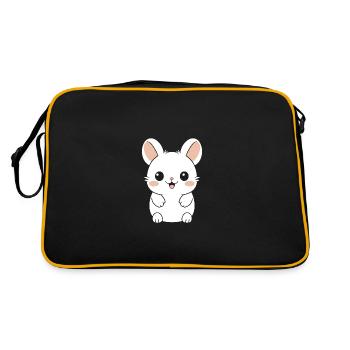Niedliches kleines Chinchilla - Retro Tasche - Schwarz/Gold - Hinten
