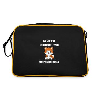 Renard amour Petit panda roux - Sac Retro - noir/or - Dos