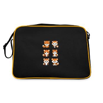 Renard amour Petit panda roux - Sac Retro - noir/or - Dos