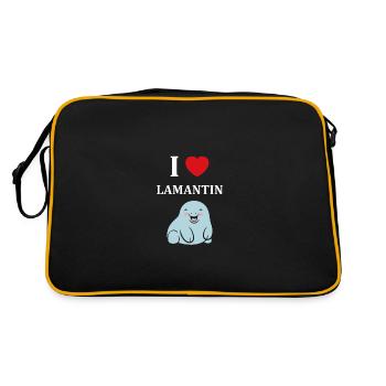 Drôle bébé minimaliste simple petit lamantin - Sac Retro - noir/or - Dos