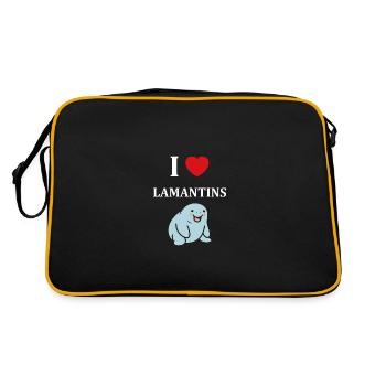 Drôle bébé minimaliste simple petit lamantin - Sac Retro - noir/or - Dos