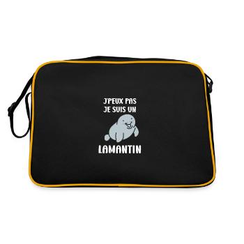 Drôle bébé minimaliste simple petit lamantin - Sac Retro - noir/or - Dos