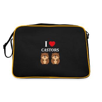Humour petit castor - Sac Retro - noir/or - Dos