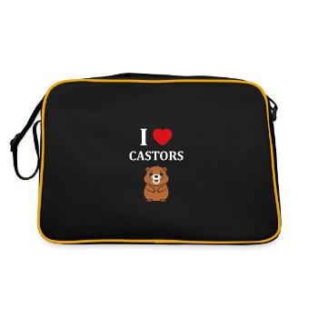 Humour petit castor - Sac Retro - noir/or - Dos