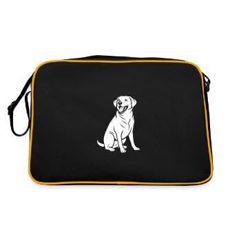 Kleiner Hund Humor Labrador - Retro Tasche - Schwarz/Gold - Hinten