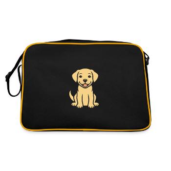 Kleiner Hund Humor Labrador - Retro Tasche - Schwarz/Gold - Hinten