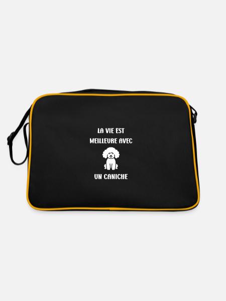 Humour chien petit caniche - Sac Retro - noir/or - Dos
