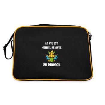 Bébé dragon - Sac Retro - noir/or - Dos