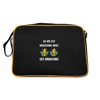 Bébé dragon - Sac Retro - noir/or - Dos