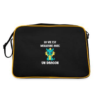 Bébé dragon - Sac Retro - noir/or - Dos