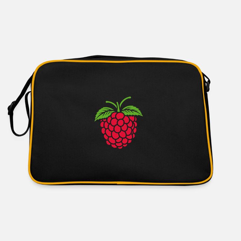 Himbeere - Retro Tasche - Schwarz/Gold