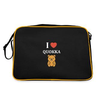 Petit animal mignon Quokka - Sac Retro - noir/or - Dos
