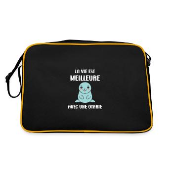 Animal mignon humour otarie - Sac Retro - noir/or - Dos