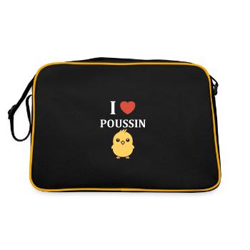 Humour bébé poussin - Sac Retro - noir/or - Dos