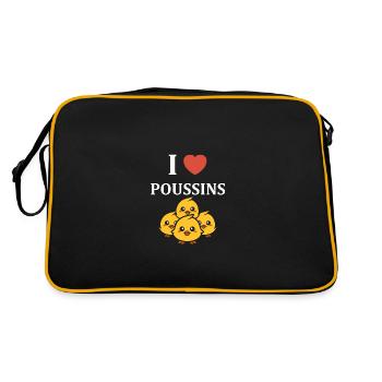 Humour bébé poussin - Sac Retro - noir/or - Dos