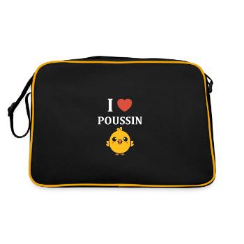 Humour bébé poussin - Sac Retro - noir/or - Dos