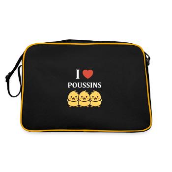 Humour bébé poussin - Sac Retro - noir/or - Dos