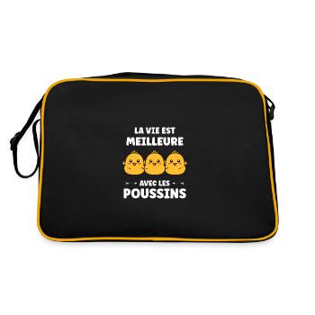 Humour petit poussin - Sac Retro - noir/or - Dos