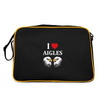 Citation humour Oiseau aigle - Sac Retro - noir/or - Dos