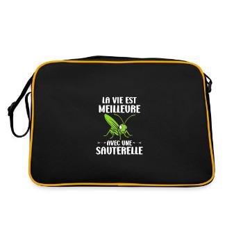 Insecte humour Sauterelle - Sac Retro - noir/or - Dos