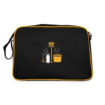 Humour faire le ménage - Sac Retro - noir/or - Dos