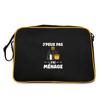 Humour faire le ménage - Sac Retro - noir/or - Dos