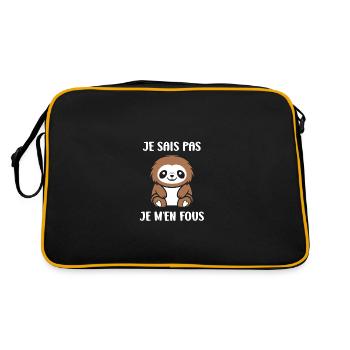 Animal humour paresseux - Sac Retro - noir/or - Dos