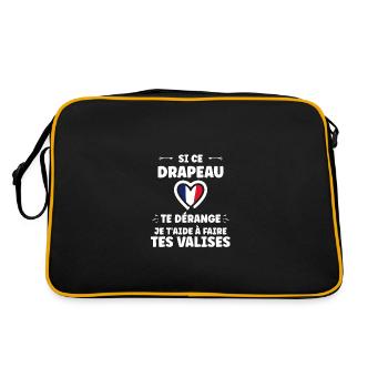 patriote drapeau france - Sac Retro - noir/or - Dos