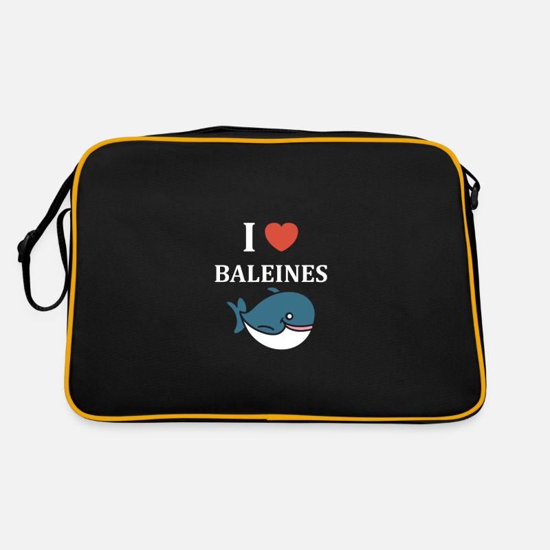 Baleines bleu Amour baleine Sac Retro