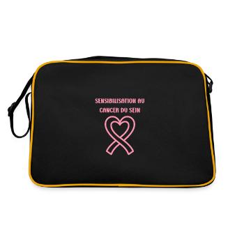 Sensibilisation cancer du sein - Sac Retro - noir/or - Dos